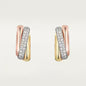 Cartier Trinity earrings, cushion-shaped, half-paved