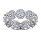 5ct Round Halo Eternity Band Moissanite Rings