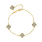 Moissanite Dainty Clover Necklace Bracelet Earrings