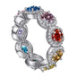 5ct Round Halo Eternity Band Moissanite Rings