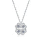 Moissanite Heart Clovers Pendant Necklace Set