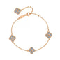 Moissanite Dainty Clover Necklace Bracelet Earrings