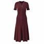 Sandro Elegant Button-Front Midi Dress in Ribbed Eyelet Knit