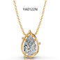 2CT Moissanite Pendant Gold Necklace