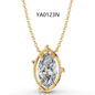 2CT Moissanite Pendant Gold Necklace