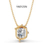 2CT Moissanite Pendant Gold Necklace