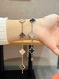 VCA VINTAGE ALHAMBRA BRACELET5 MOTIFS DIAMONDS ONYX 18K WHITE GOLD