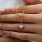 1 Carat Square Necklace 925 Sterling Silver Moissanite Pendant Necklace